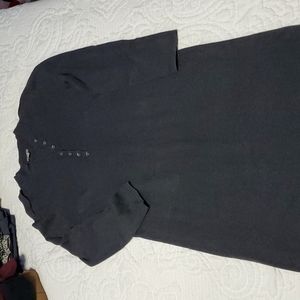 J Jill Charcoal Gray Cotton/Silk Sweater Dress M